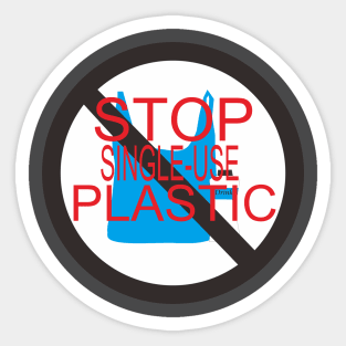 stop plastic Sticker